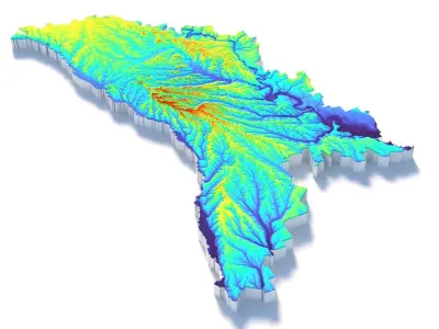 Moldova Terrain Country 3D model