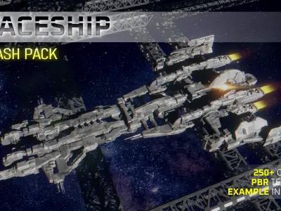 Spaceship Kitbash Pack Low-poly 3D model
