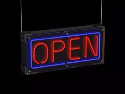 Restaurant   Fluorescent Neon Sign 3D model