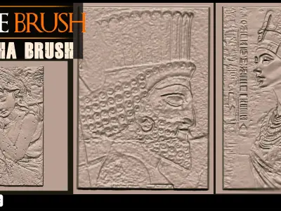 40 Real Alpha Stone Brushes-Vol 08 3D model