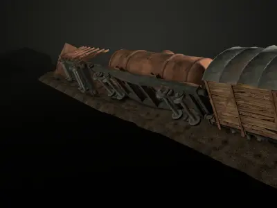 Enviro Train Barricade Game Asset Low-poly 3D model
