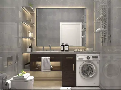 Wc bathroom interior  3D model