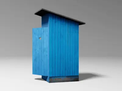 Blue WC Low-poly 3D model