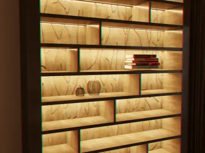 Wood wall shelving unit Free 3D model