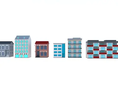 simple buildings 3D model