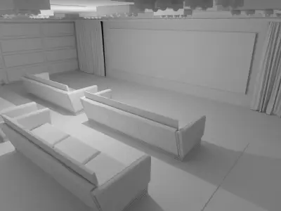 Cinema Room No Material 3D model