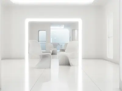 Sci-fi white interior 01 3D model