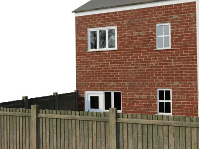 Modular English Housing Low-poly 3D model