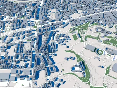 Part Of Barcelona City Spain 1 3D model