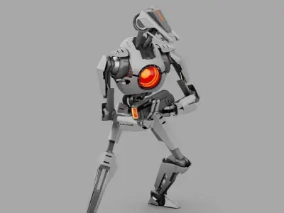 combat droid rigged character 3D model buy