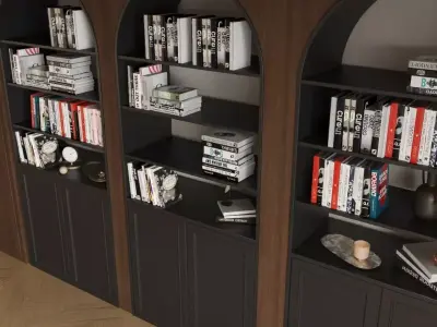 Retro   style bookcase 3D model