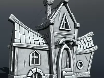 medieval house 3D print model