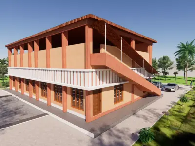 Modern Community Hall - Multipurpose Public Building 3D model