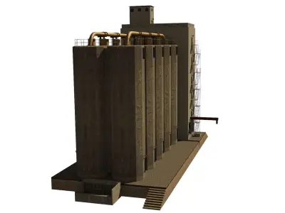 Silo grain Low-poly 3D model