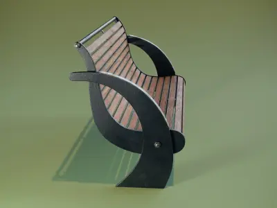 Modern Park Bench Low-poly 3D model