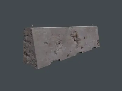 Concrete barrier Low-poly 3D model 24
