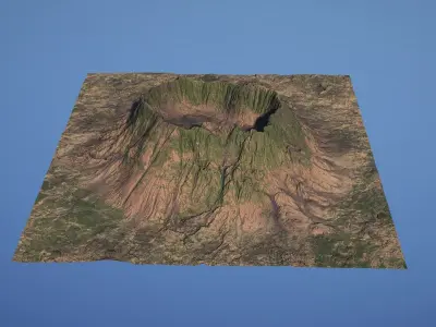 Landscape Environment Volcano Snow 10 Low-poly 3D model