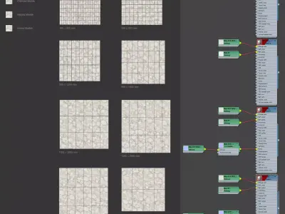 Marble Material and Porcelain Stoneware Tiles - Set 22 Texture