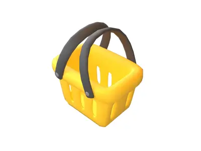 Shopping Basket Icon v1 004 Low-poly 3D model