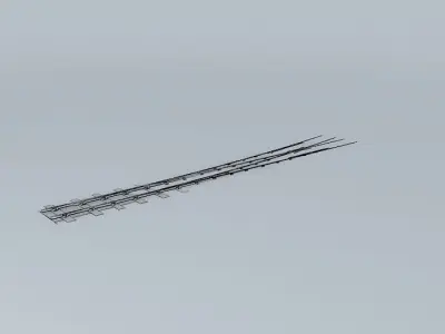 Eco Rail N/Gauge Long Left Point Old Steam Days Free 3D model