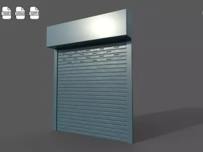 Metal industrial door Low-poly 3D model
