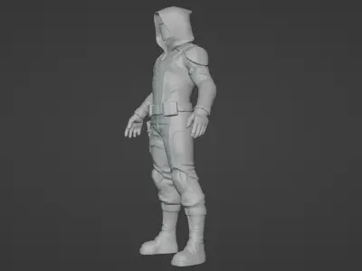 Futuristic Cybernetic Warrior Bust - 3D Printable  3D print model