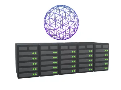 Huge Server Computing Icon v1 001 Low-poly 3D model