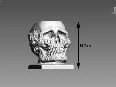 Robot Skull pen holder  Cyborg pen holder 3D print model purchase