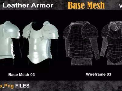 05 Leather Armor Base Mesh vol 24   Low-poly 3D model