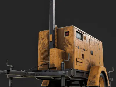  Mobile Lighting Towers Low-poly 3D model