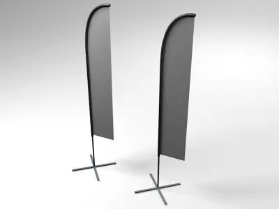 3D Feather Flag 3D model