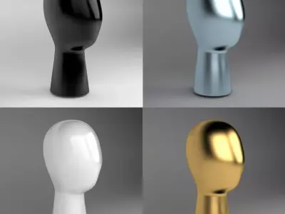 Head Display Stand Collection 3D Model Pack