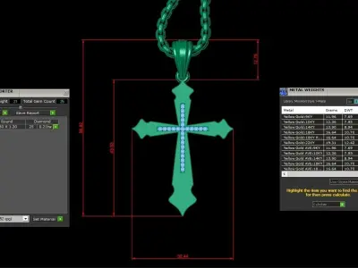 High Cross Pendant Light Gold 18K 3CP038 3D print model