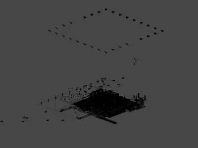 Low Poly Cartoon Full City Low-poly 3D model