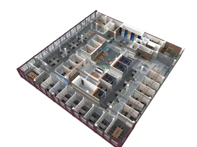 Office scenarios 3D model