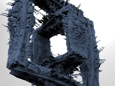 Cube Space station Huge 8 3 3D model