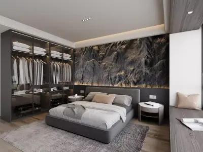 Modern Master Bedroom Suite 3D model