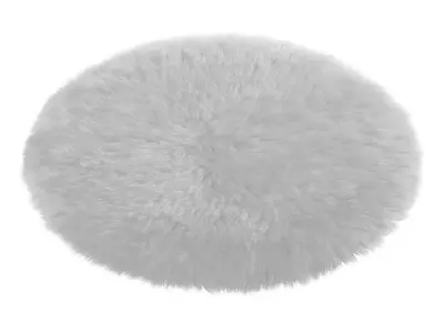 Round White Rug 3D model