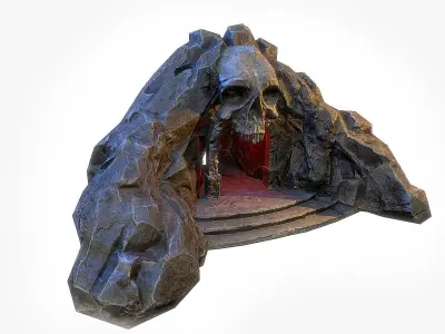 Cave Entrance Skull Low-poly 3D model