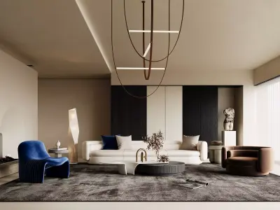 living room Corona Renderer 3D model 3D model 3D model 3D model