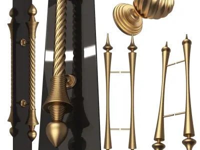 Door and Accessories Collection Low-poly 3D model