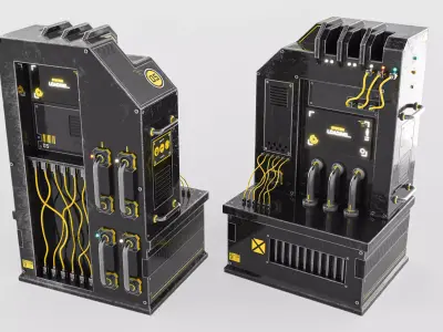 Sci-Fi Generator GEN02 Low-poly 3D model