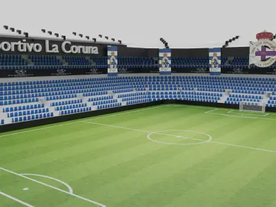 Deportivo La Coruna Football Stadium Low-poly 3D model