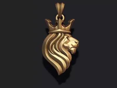 King Lion crown pendant 3D print model