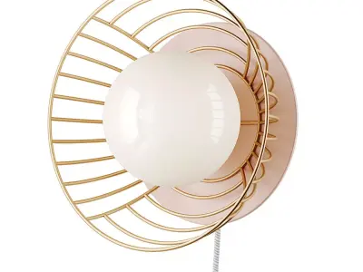 Pink Linework Metal Wall Sconce 3D model