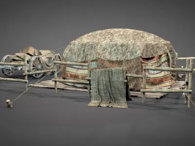 Traditional Nomad Tent v3 3D model