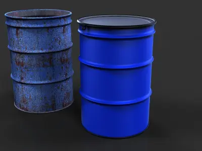 55 gallon barrel open top Free 3D model