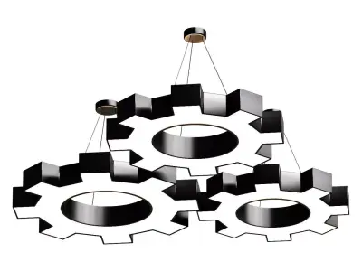 Customized Gear Shape LED Pendant Light 3D model