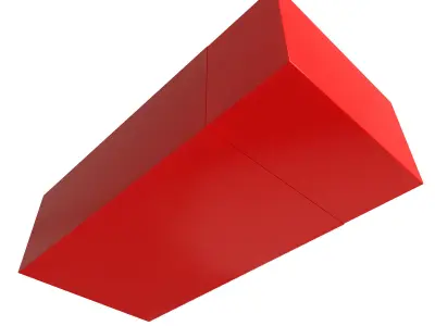 Red Cakebox Low-poly 3D model
