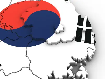 3d Political Map of South Korea 3D model